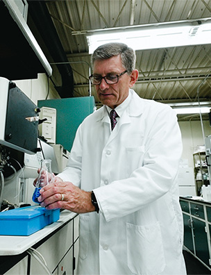 Gregg Elliott in the lab