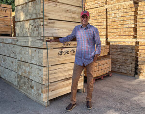 Owner Wes Bonine standing in the pallet yard at Popp Brothers Lumber