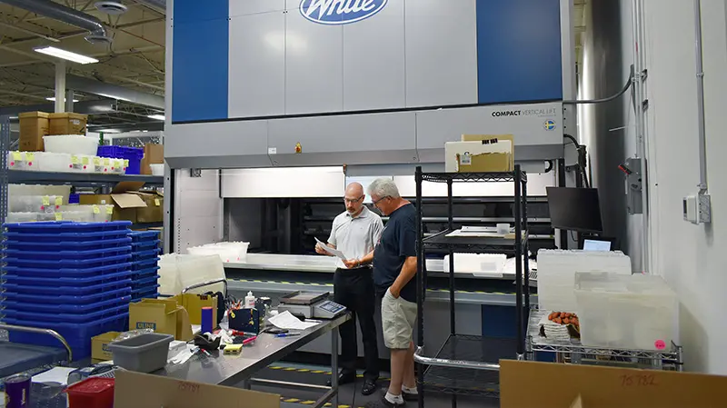 John Beauchamp, Savillex quality assurance manager, speaking to Mike Reich, the company’s inventory manager.
