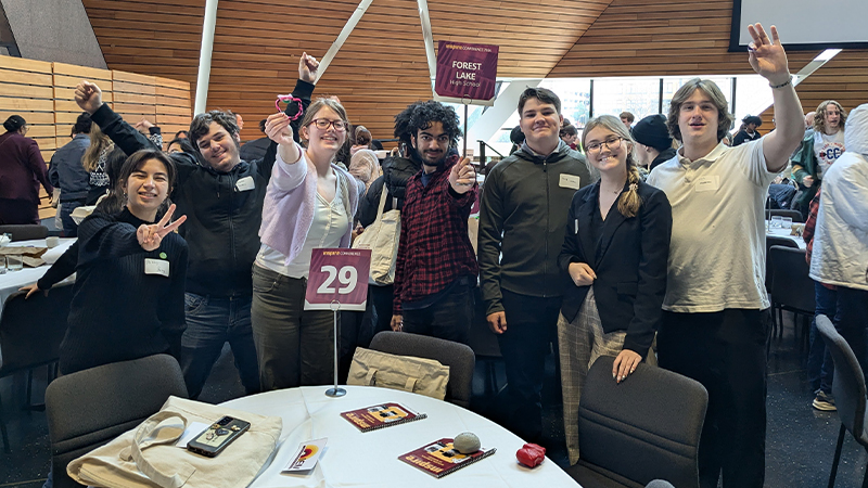 Forest Lake Area High School students at the University of Minnesota's 2024 Inspire Conference. 