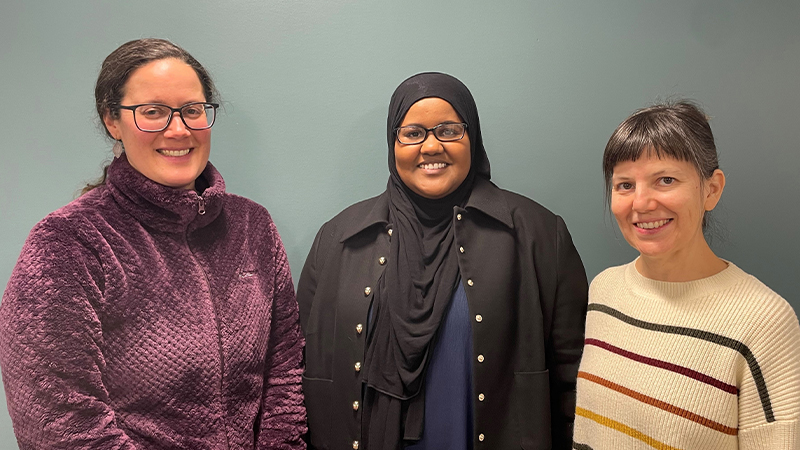Left to right: Jo Daggett, YST Program Manager, Nimo Samatar, YST Program Consultant, and Faye Blough, YST Program Specialist. 