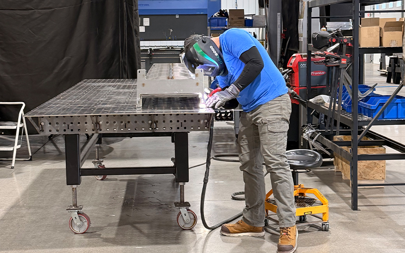 Production welder at InLine Motion in Detroit Lakes, MN. 